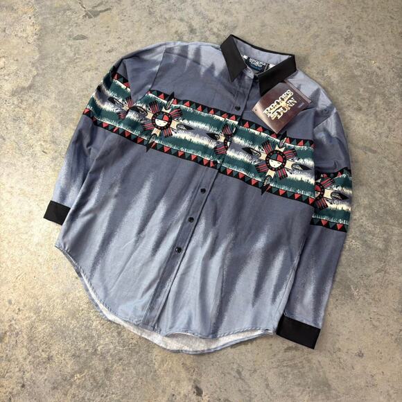 90s Deadstock Brooks & Dunn Western Cowboy Button Down Shirt - Picture 1 of 8